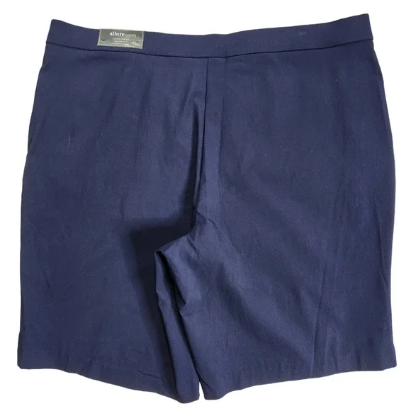 Alfred Dunner Pull-On Shorts Womens Plus Size 22W Solid Navy Blue Allure NWT - Picture 3 of 13